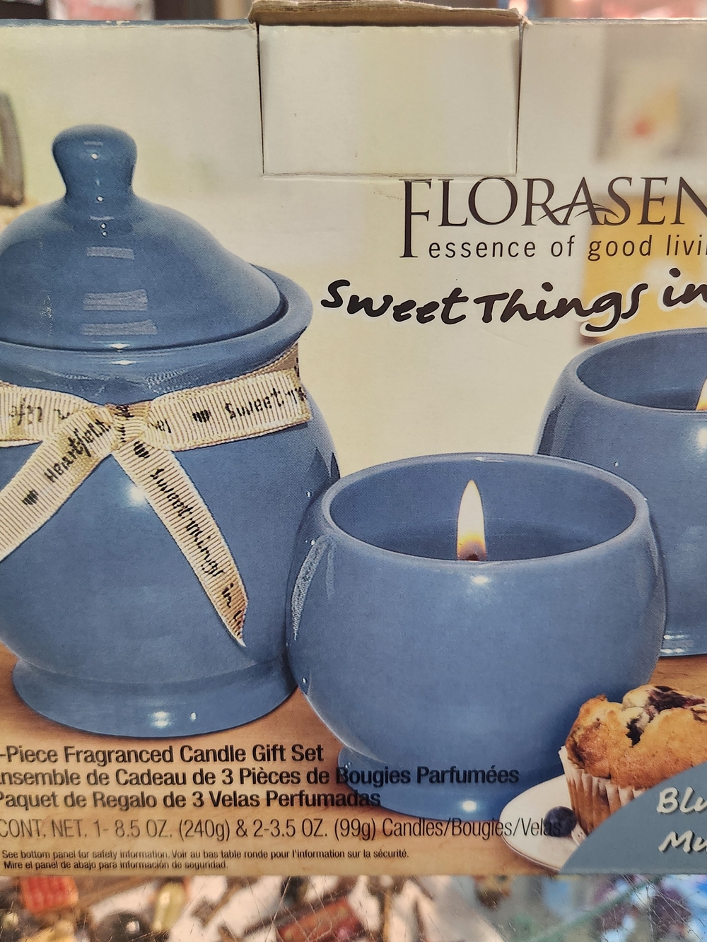 Blue Ceramic Candle Gift Set